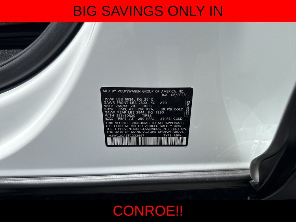 2026 Volkswagen Atlas Cross Sport 2.0T SE w/Technology