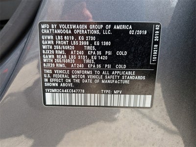 2019 Volkswagen Atlas SEL 4Motion